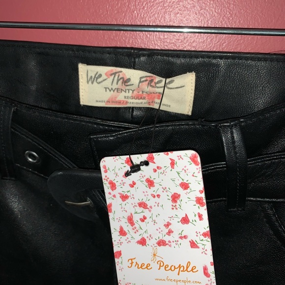 Free People Belted Vegan Leather Skinny Pants - Picture 5 of 8